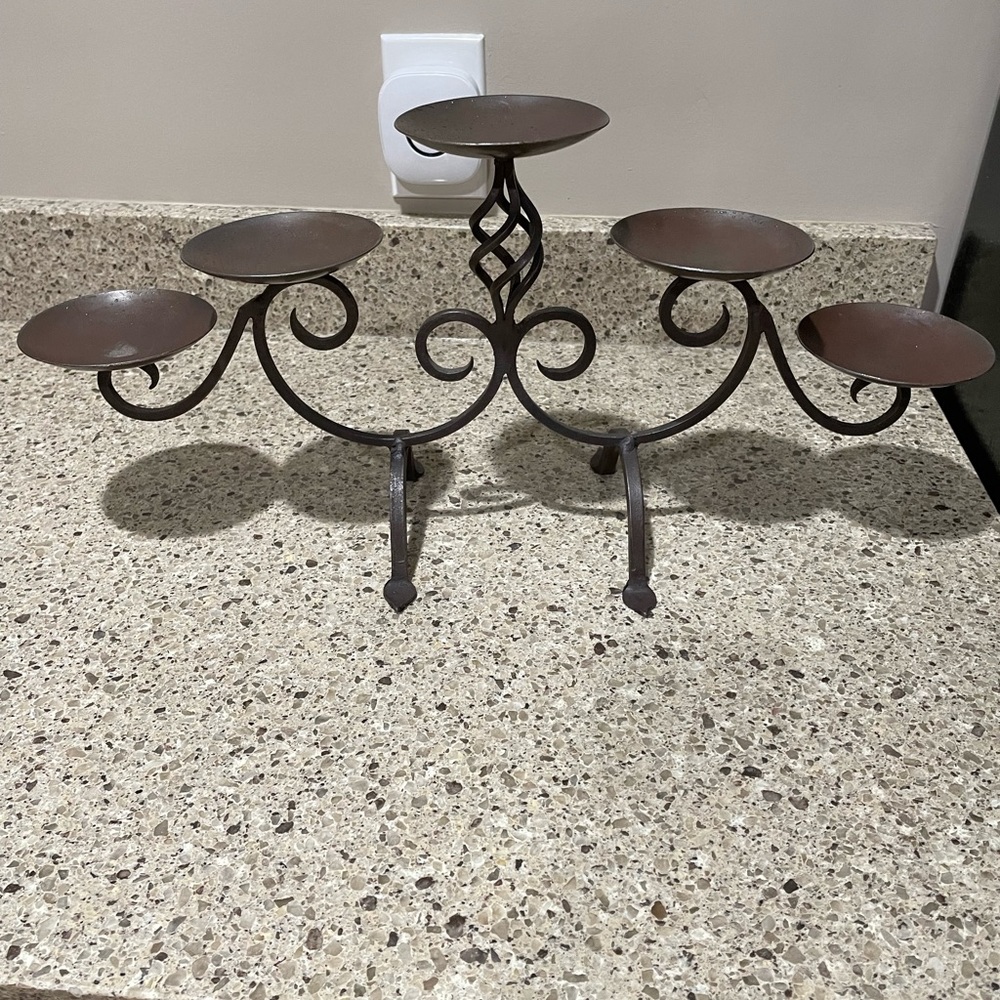 Pier 1 Bronze Metal Iron Candelabra